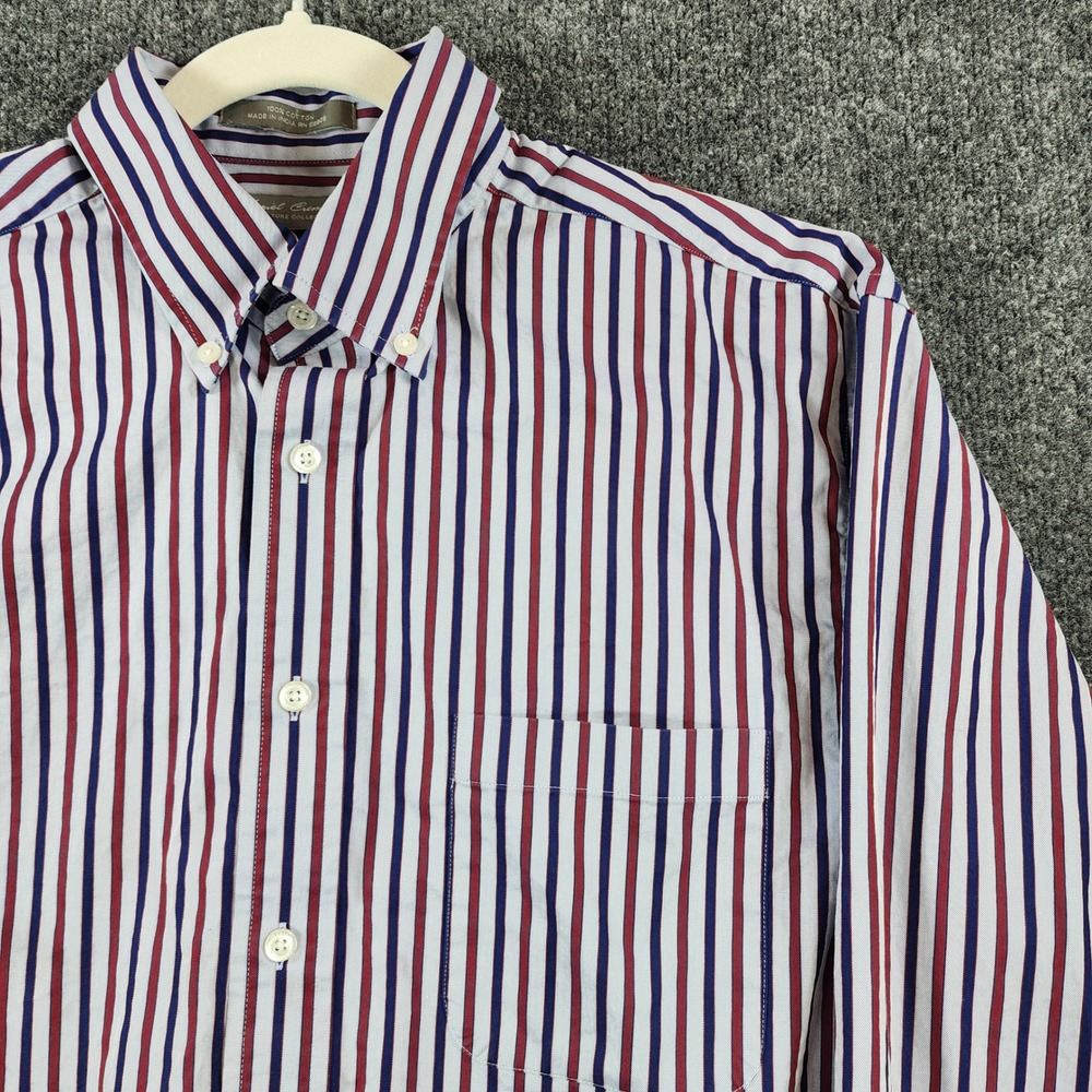 Daniel Cremieux Men's Egyptian Cotton Preppy Old Money Stripe Shirt Size L